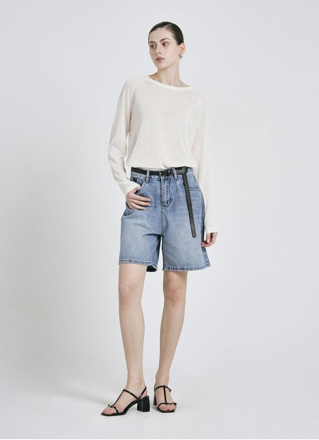 Jules High-Waisted Relaxed Denim Shorts