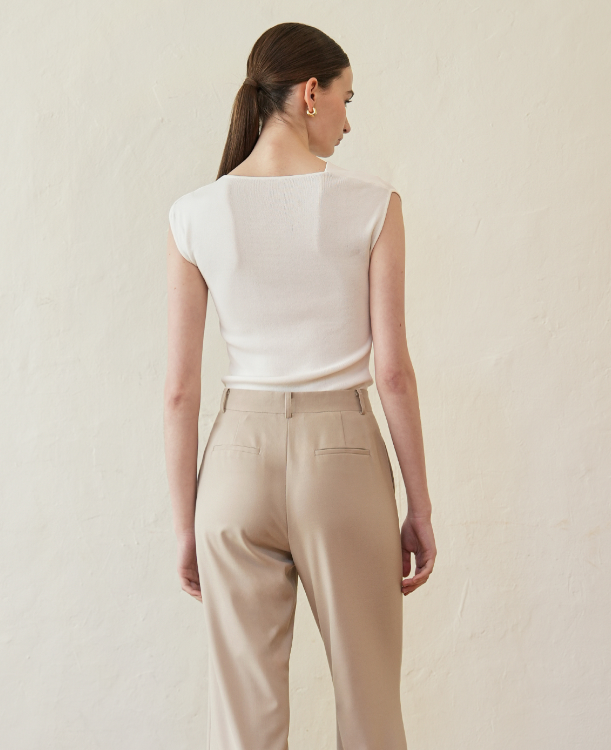 Portofino Draped Knit Top in Ivory