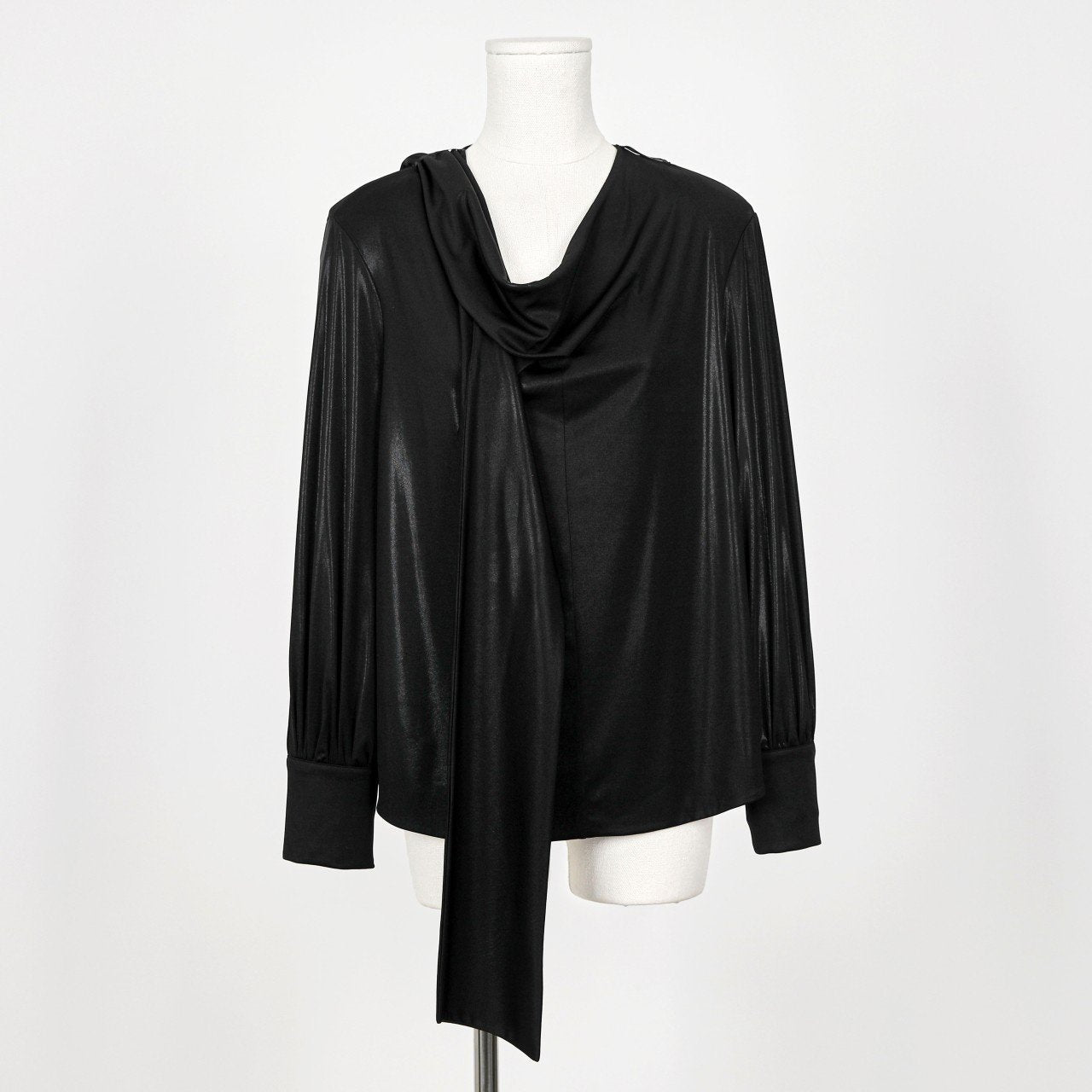 Evelyn Draped Blouse in Black