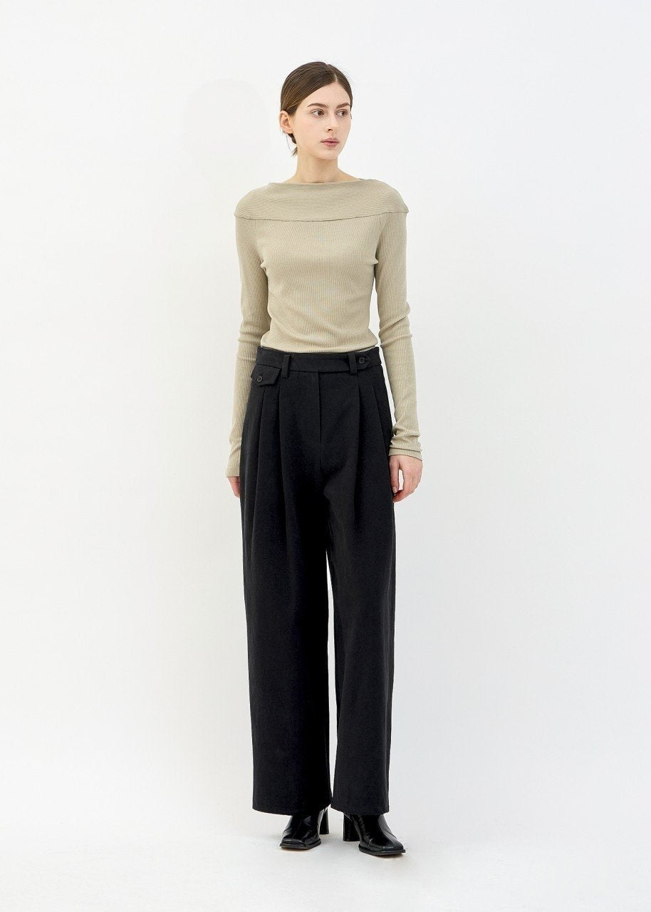 Barletta Long Sleeve Knit Top in Mint Grey