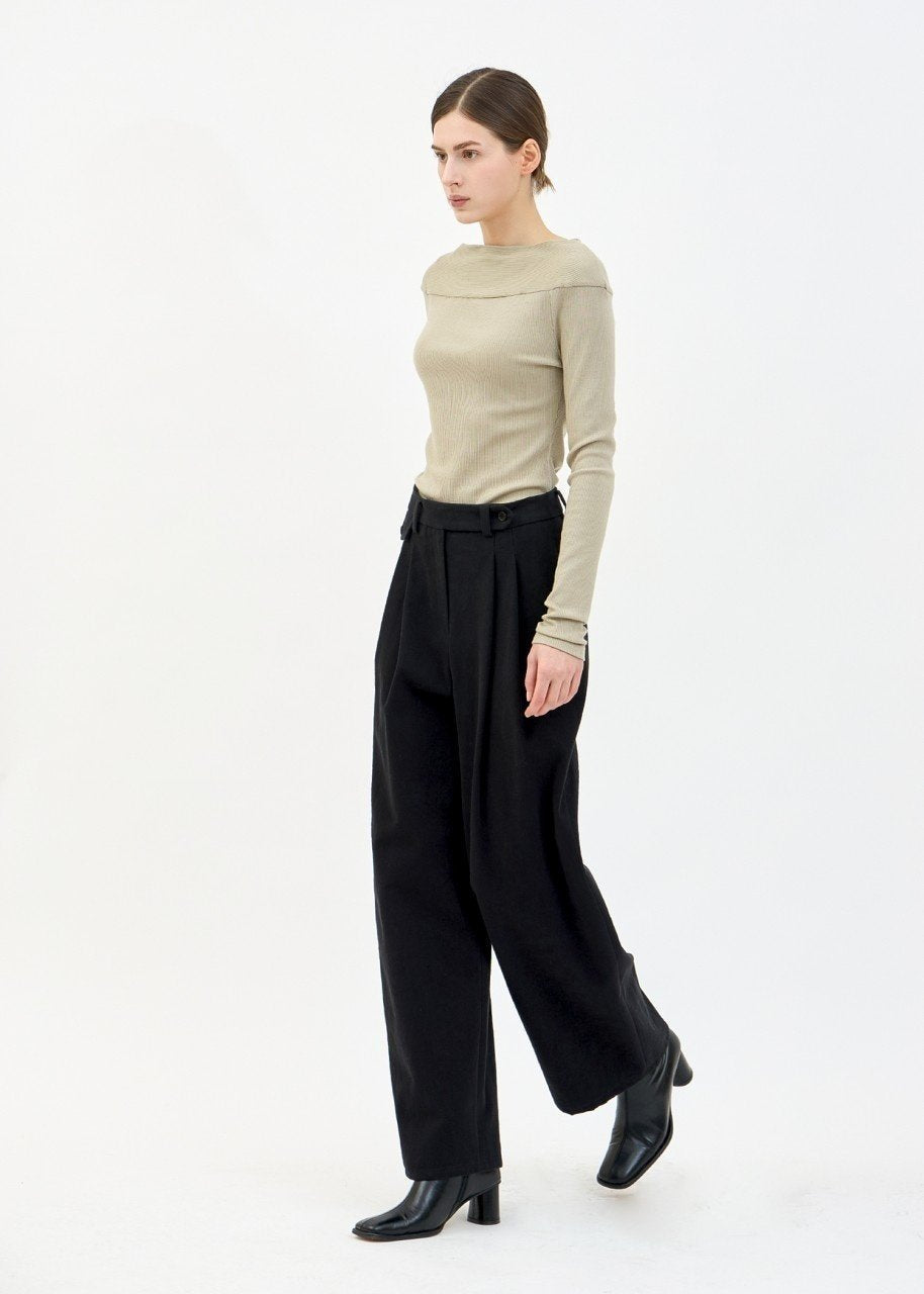 Barletta Long Sleeve Knit Top in Mint Grey