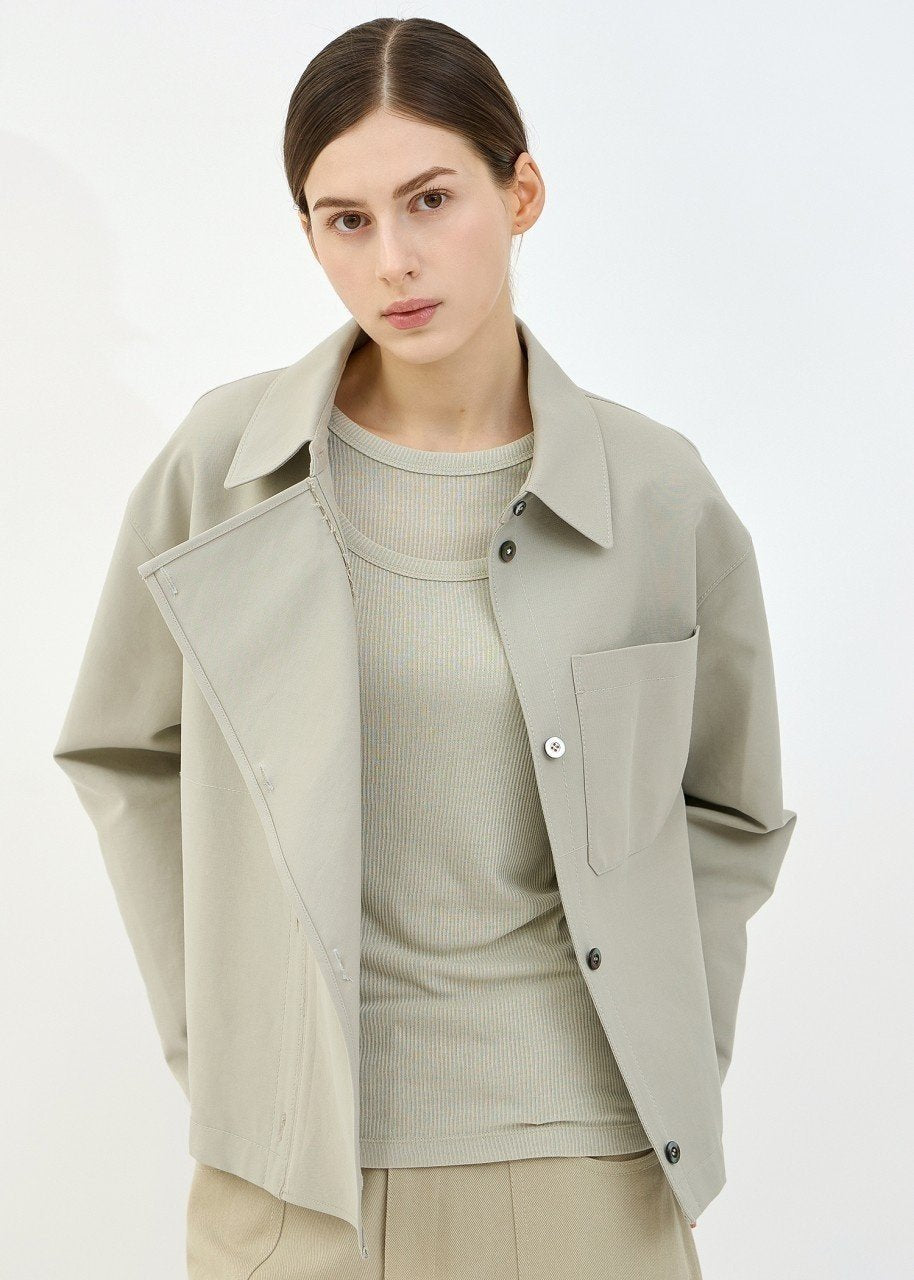 Oslo Boxy Jacket in Mist Sage