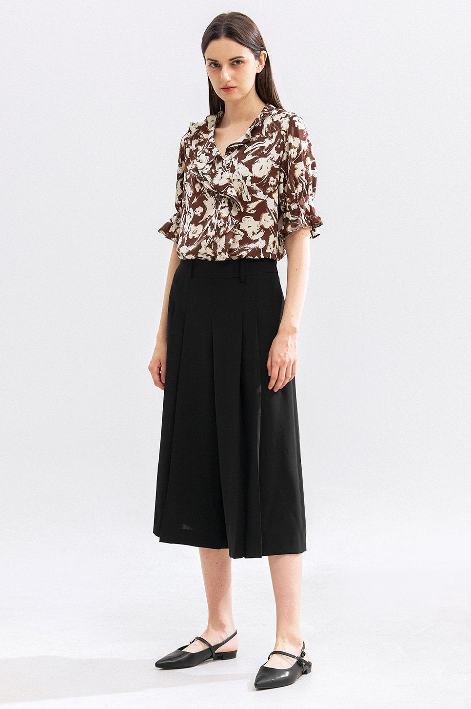 Palermo Ruffle Blouse in Silk Blend