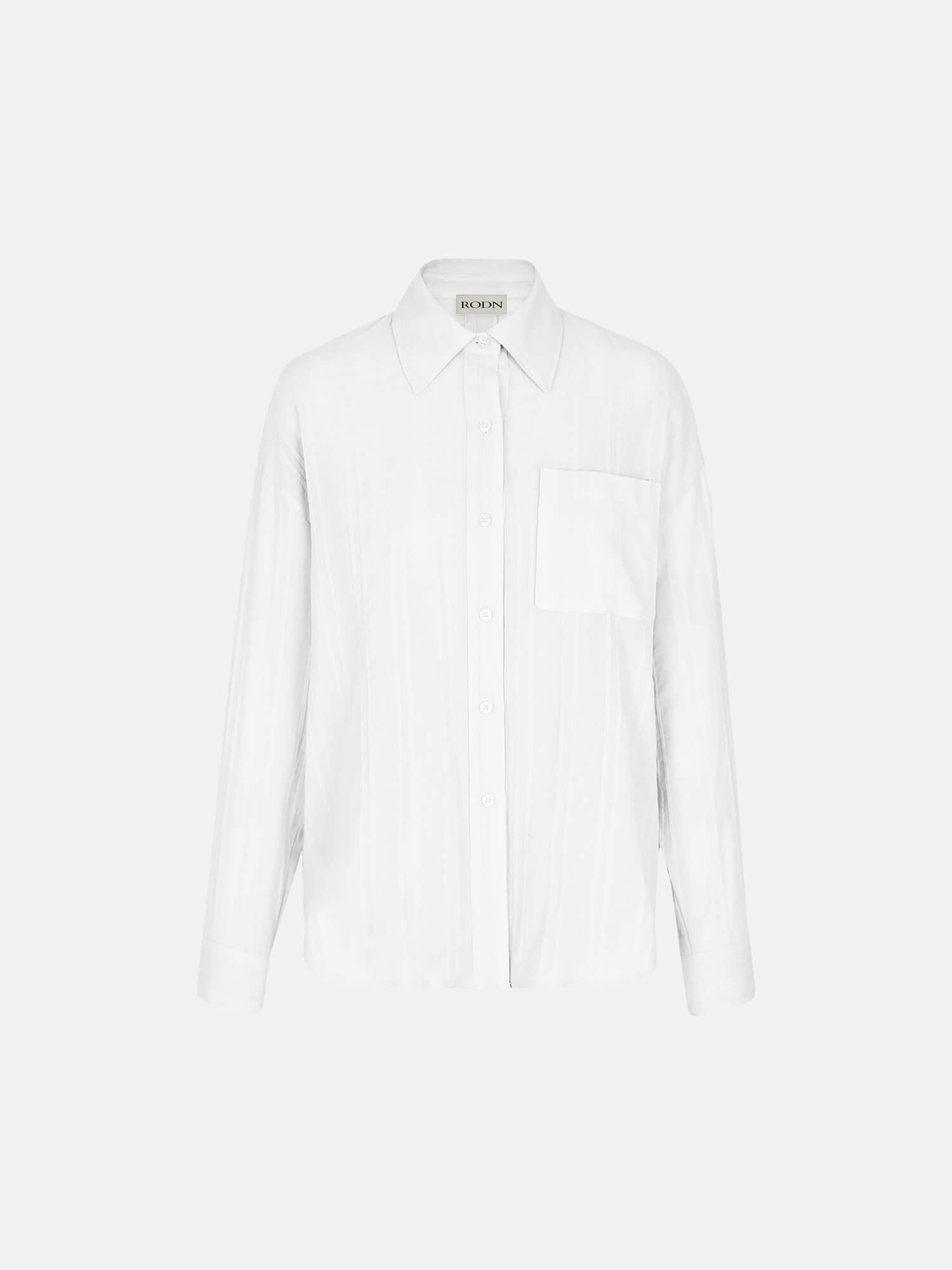 Sylvie Textured Cotton Shirt in White